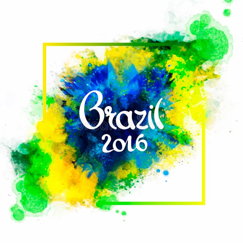 Inscription Brazil 2016 on background watercolor stains,colors of the Brazilian flag, Brazil Carnival,watercolor paints. Summer vacation, ink color. Inscription Brazil 2016 on background watercolor stains,colors of the Brazilian flag, Brazil Carnival,watercolor paints. Summer vacation, ink color.