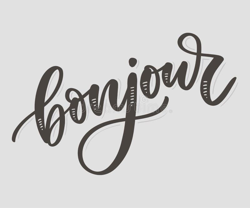 Inscription De Bonjour Bonne Journee En Francais Carte De Voeux Avec Calligraphie Conception Dessinee A La Main Noir Et Blanc Illustration Stock Illustration Du Dessinee Journee Inscription De Bonjour Bonne Journee En Francais Carte De Voeux Avec Calligraphie Conception Dessinee A La Main Noir Et Blanc Illustration Stock Illustration Du Dessinee Journee
