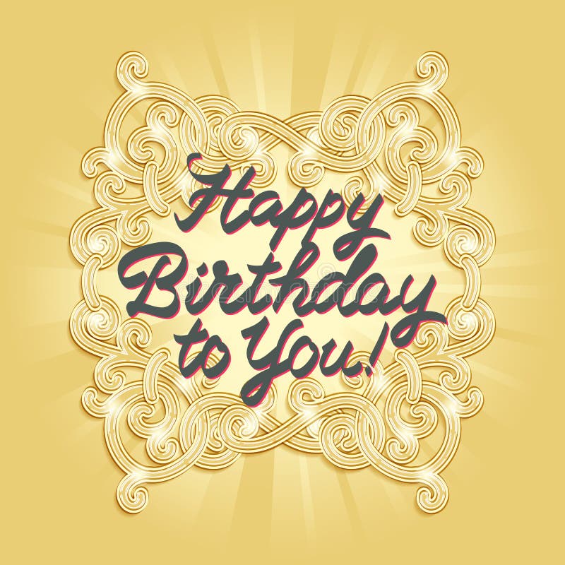 Inscription Du Joyeux Anniversaire Illustration De Vecteur Illustration Du Classique Carte