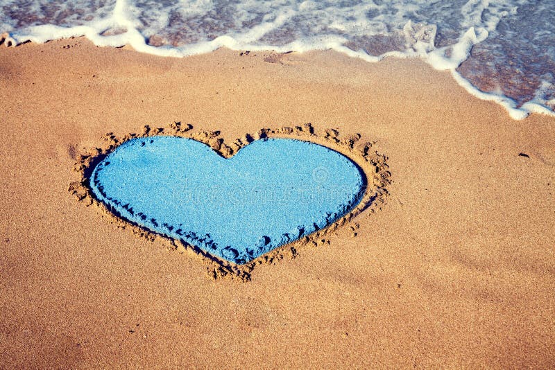 Inscription Heart On Beach Sand Stock Image Image Of Shape Date