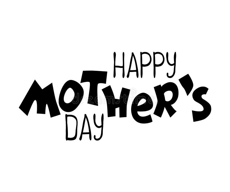 Clipart Blanc De Vecteur De Noir Heureux De Fete Des Meres Maman Et Icone Decrite Par Enfant Griffonnages Puerils Avec Les Enfant Illustration Stock Illustration Du Contour Caractere