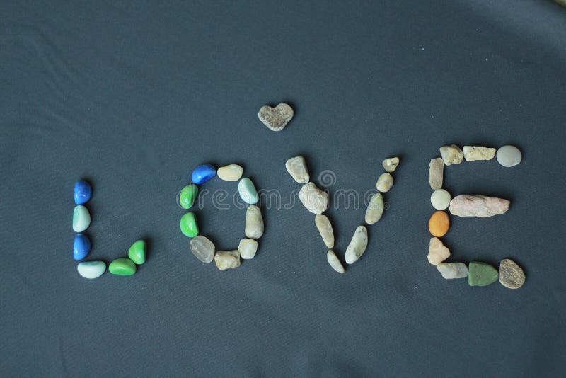 The Inscription Love is Lined with Stones Stock Image Image of love