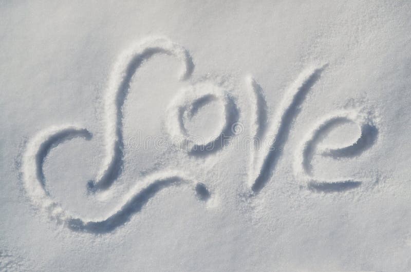 Inscription on the snow LOVE