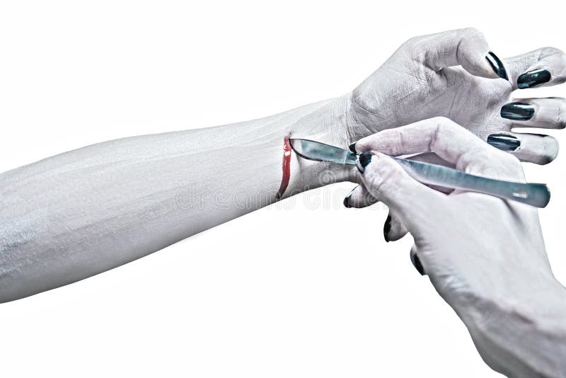 La Main De L'homme Mort Avec Le Sang Photo stock Image du sang