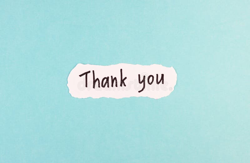 The Inscription Thank You on a Blue Background Stock Photo - Image ...