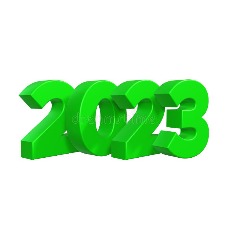 Inscription 2023. Volumetric Blue Plastic Numbers on a White Background ...