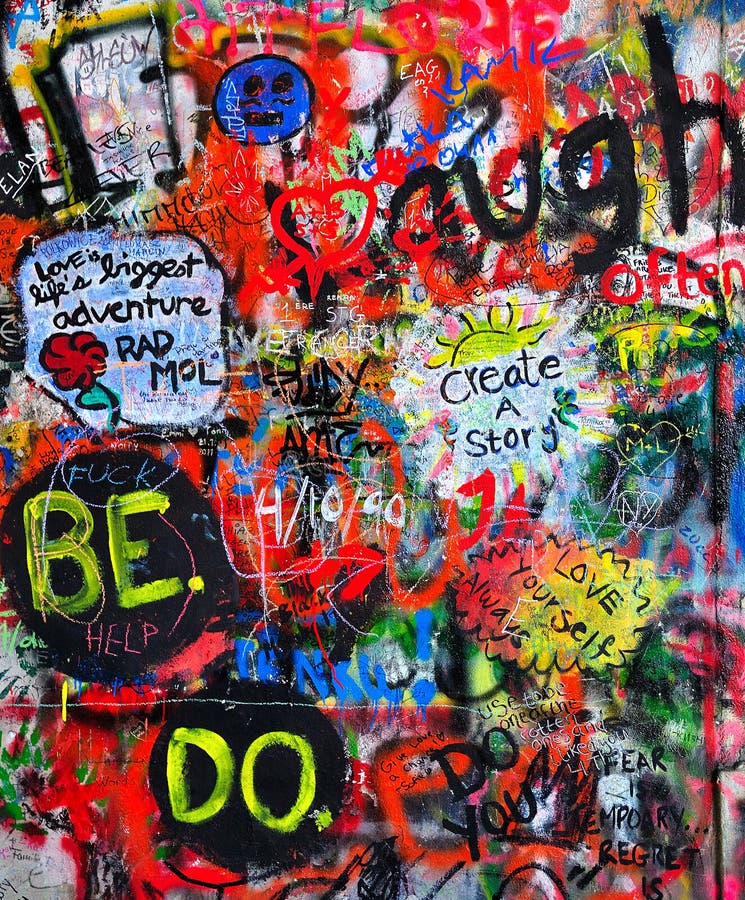 Inscriptions on the wall III. vector illustration