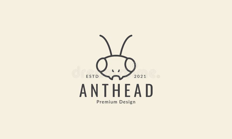 Insect ant head line simple logo symbol icon vector graphic design illustration vector illustration