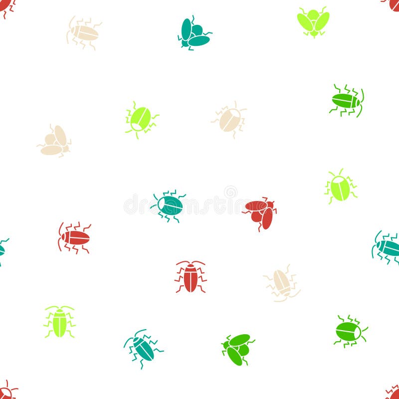 Insect Seamless Flat Vector Pattern royalty free illustration