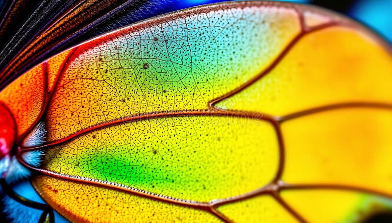 Insecta detaliază macrocomanda aripii fluture, închide culorile vibrante Stock Photo Generative AI vector illustration