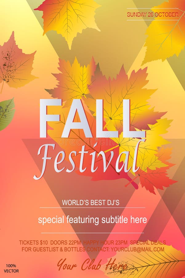 Fall festival party Flyer with a backdrop of an abstract color pastel gradient on vintage leaves background. Vector Autumnal Fall Festival Design for Invitation or Holiday Celebration Poster. EPS 10. Fall festival party Flyer with a backdrop of an abstract color pastel gradient on vintage leaves background. Vector Autumnal Fall Festival Design for Invitation or Holiday Celebration Poster. EPS 10