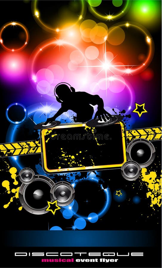 Insecto da música de Discoteque com arco-íris atrativo ilustração do vetor Insecto da música de Discoteque com arco-íris atrativo ilustração do vetor