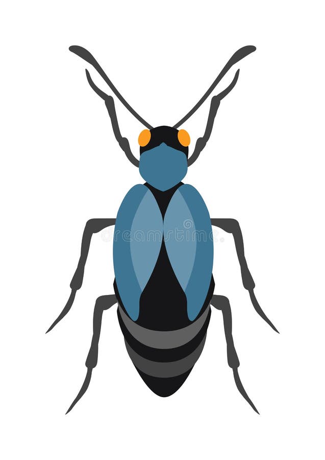 Insecto plano del insecto del escarabajo en vector del estilo de la historieta stock de ilustración Insecto plano del insecto del escarabajo en vector del estilo de la historieta stock de ilustración