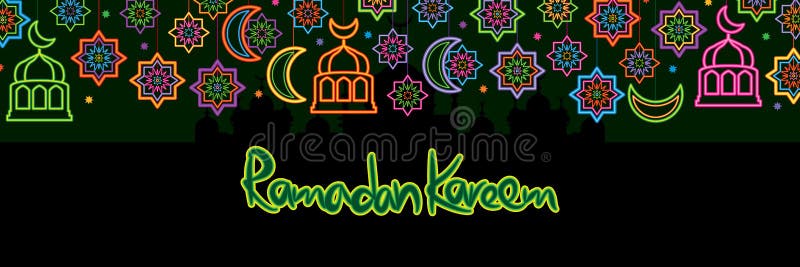 Insegna al neon di caduta di Hari Raya Haji del malese di Singapore royalty illustrazione gratis Insegna al neon di caduta di Hari Raya Haji del malese di Singapore royalty illustrazione gratis