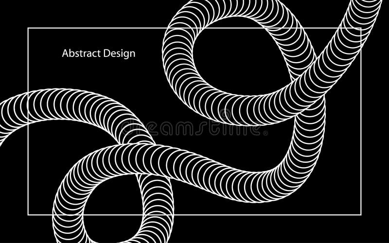 Insegna in bianco e nero di forma di turbinio torta estratto illustrazione di stock Insegna in bianco e nero di forma di turbinio torta estratto illustrazione di stock