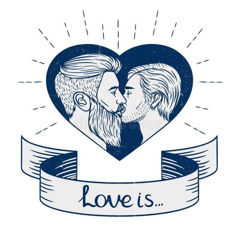 Insegna che di vettore una coppia omosessuale sta baciando