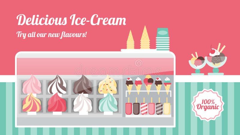 Insegna del negozio di gelato illustrazione vettoriale