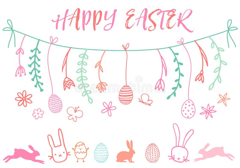 Insegna di Pasqua, insieme di vettore royalty illustrazione gratis Insegna di Pasqua, insieme di vettore royalty illustrazione gratis