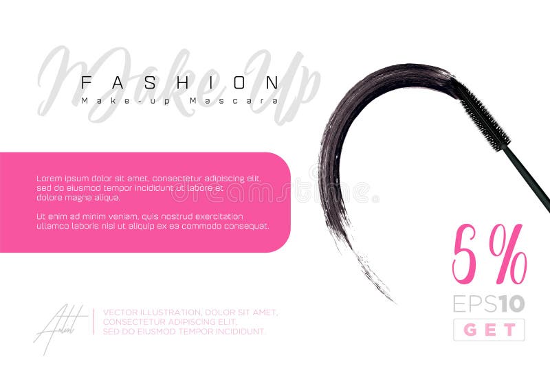 Insegna di trucco di modo Bellezza e fondo dei cosmetici Sbavatura realistica della mascara e del fondamento Uso per annunciare royalty illustrazione gratis Insegna di trucco di modo Bellezza e fondo dei cosmetici Sbavatura realistica della mascara e del fondamento Uso per annunciare royalty illustrazione gratis