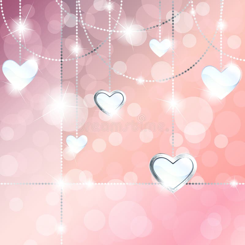 Insegna frizzante con i pendenti in forma di cuore royalty illustrazione gratis Insegna frizzante con i pendenti in forma di cuore royalty illustrazione gratis