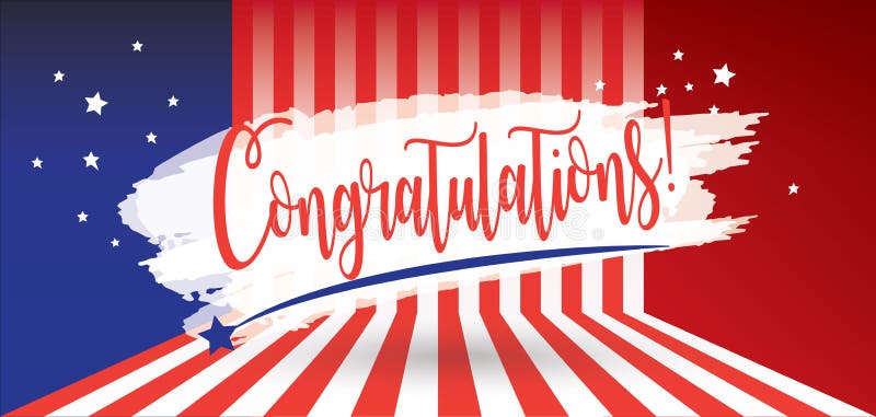 Insegna patriottica di congratulazioni illustrazione vettoriale Insegna patriottica di congratulazioni illustrazione vettoriale