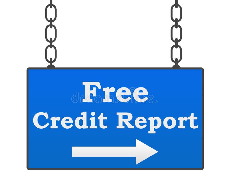 Insegna rapporto di credito gratuito illustrazione di stock Insegna rapporto di credito gratuito illustrazione di stock