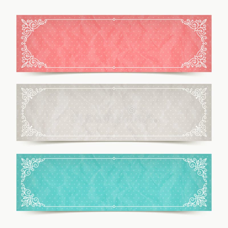 Insegne di colore di carta con le strutture ornamentali calligrafiche royalty illustrazione gratis Insegne di colore di carta con le strutture ornamentali calligrafiche royalty illustrazione gratis