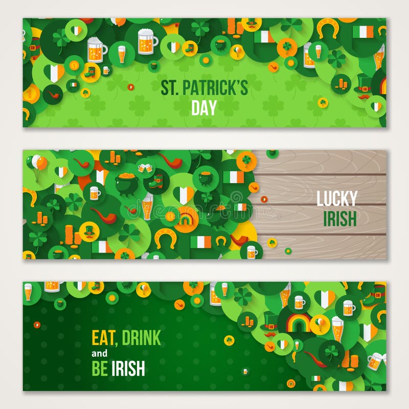 Insegne di orizzontale di giorno del ` s di St Patrick royalty illustrazione gratis Insegne di orizzontale di giorno del ` s di St Patrick royalty illustrazione gratis