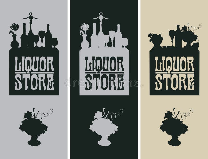 Insegne per il negozio di alcolici royalty illustrazione gratis Insegne per il negozio di alcolici royalty illustrazione gratis