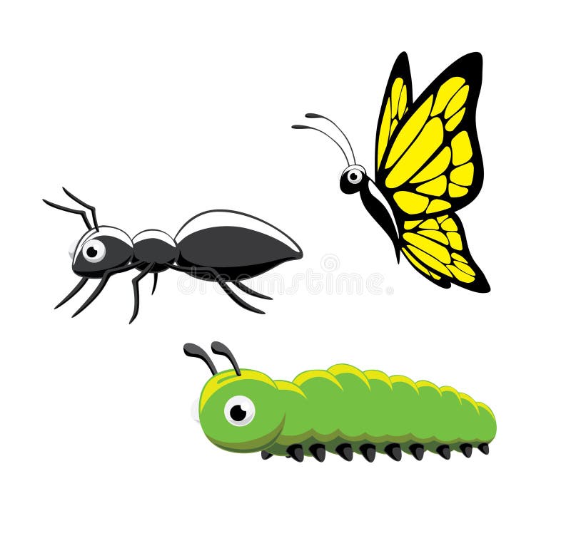 Download Insekt Mrówki Gąsienicowa Motylia Wektorowa Ilustracja Ilustracja Wektor - Ilustracja złożonej z natura, pluskwa: 57667366