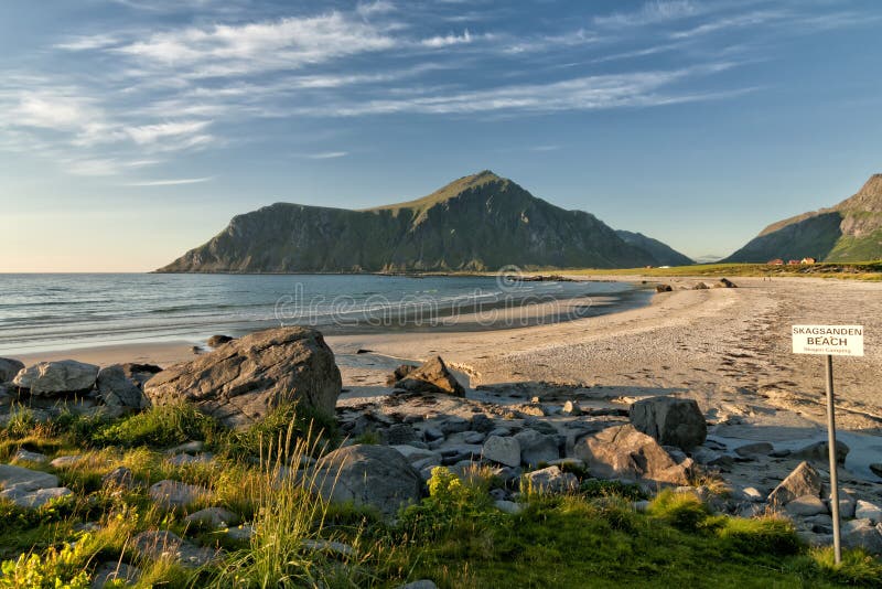Insel-Weißstrand Skagsanden Lofoten stockbild Insel-Weißstrand Skagsanden Lofoten stockbild