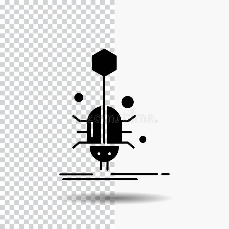 Insetto, insetto, ragno, virus, icona di glifo di web su fondo trasparente Icona nera illustrazione vettoriale