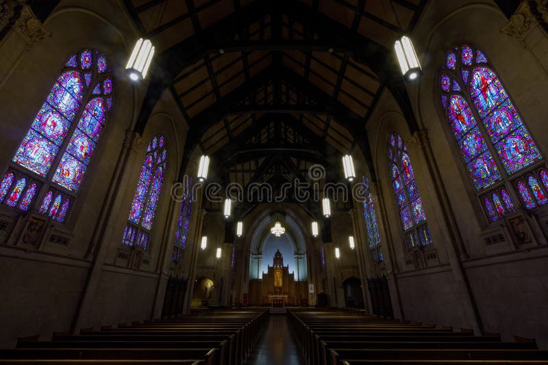 Stockton, California - November 22, 2019: Cathedral of the Annunciation. Stockton, California - November 22, 2019: Cathedral of the Annunciation