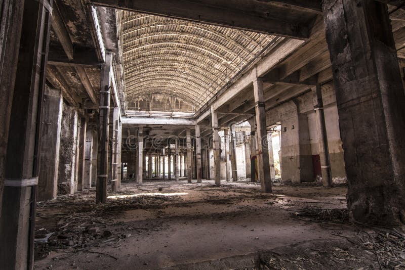Inside abandoned factory royalty free stock photos