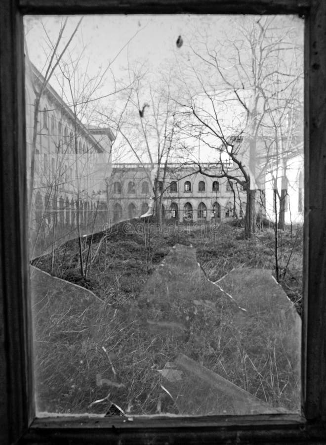 Inside abandoned house stock photo