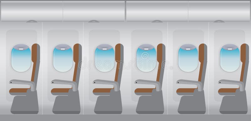Inside Airplane, Economic class seat royalty free illustration