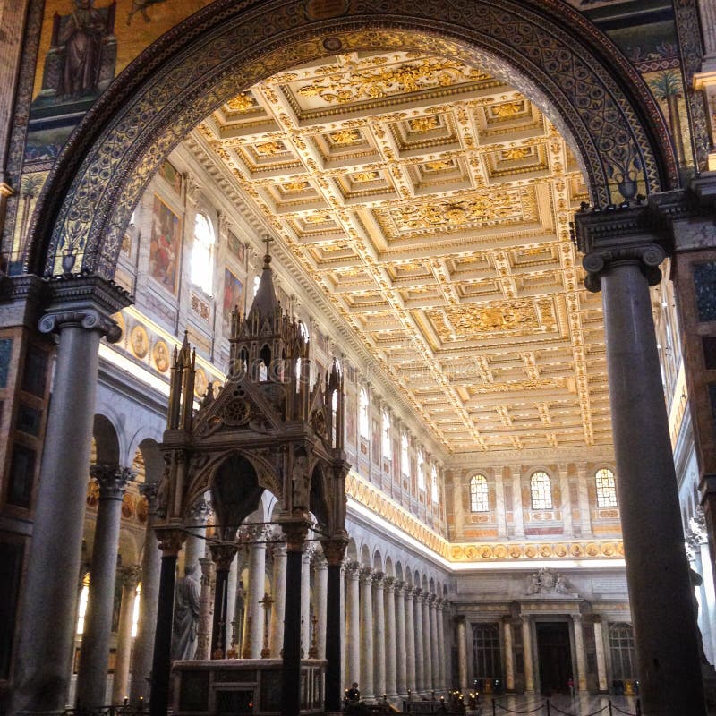 Basilica Papale di San Paolo - Rome - Italy. Inside the Basilica Papale di San Paolo, in Rome, Italy royalty free stock image Basilica Papale di San Paolo - Rome - Italy. Inside the Basilica Papale di San Paolo, in Rome, Italy royalty free stock image