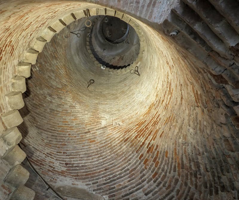 inside bell tower in pietrasanta
