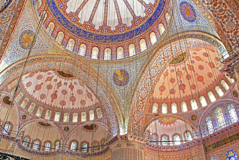 Inside the Blue mosque in Istanbul, Turkey stock photos Inside the Blue mosque in Istanbul, Turkey stock photos