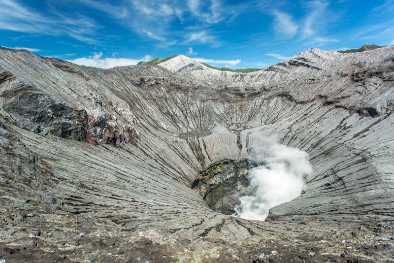 Inside of a Bromo volcano crater, Java island royalty free stock photos Inside of a Bromo volcano crater, Java island royalty free stock photos