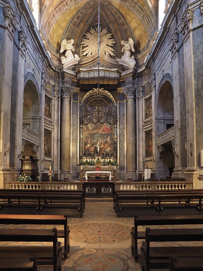 Inside in Basilica Da Estrela in Lisbon Stock Photo - Image of convent ...