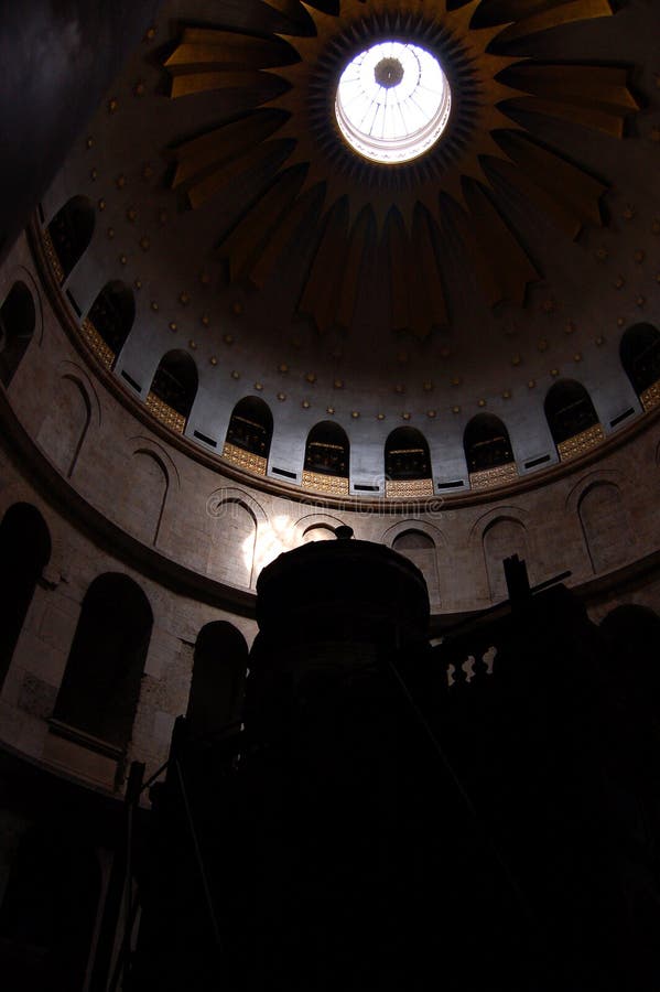 The inside at the church of the tomb.