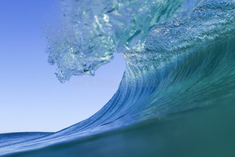 Inside a clear wave