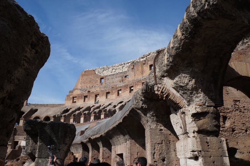 Inside the Coliseum, great masterpiece of ancient Roman culture stock photos Inside the Coliseum, great masterpiece of ancient Roman culture stock photos