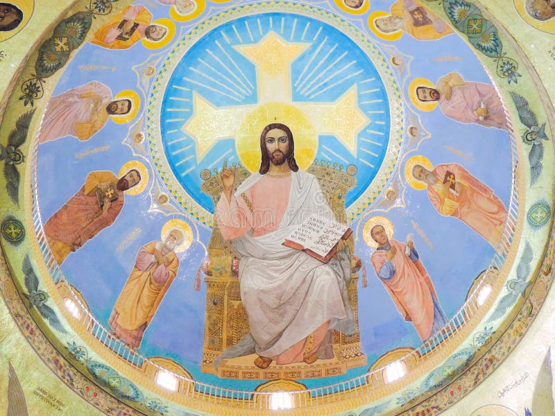 Inside coptic church royalty free stock image