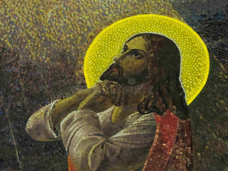 Inside coptic church stock photo