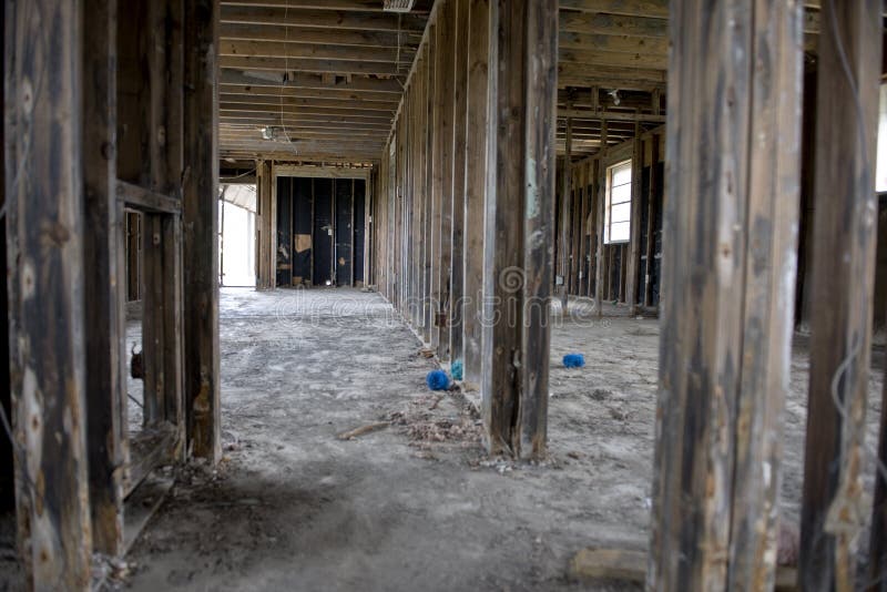 Inside destructed house