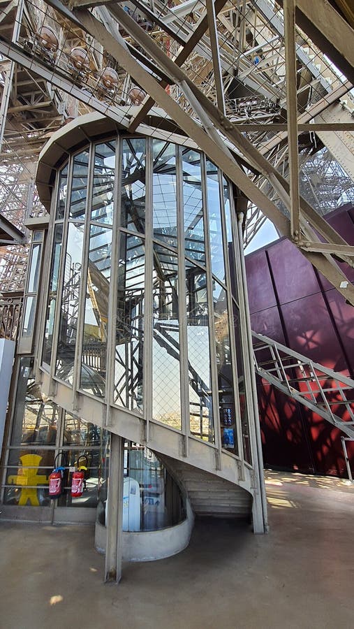 Inside eiffel tower royalty free stock image