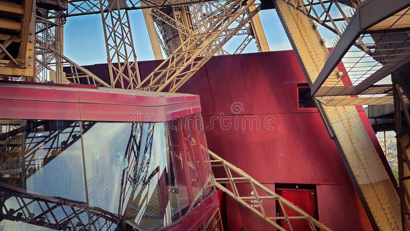 Inside the eiffel tower royalty free stock images