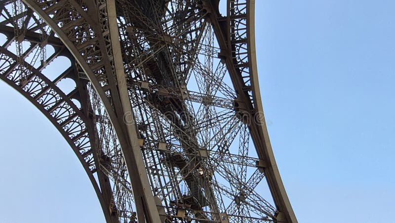 Inside the eiffel tower stock images